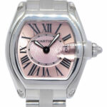 Cartier Roadster Steel Pink Ribbon Breast Cancer Awareness Watch W62043V3 2675