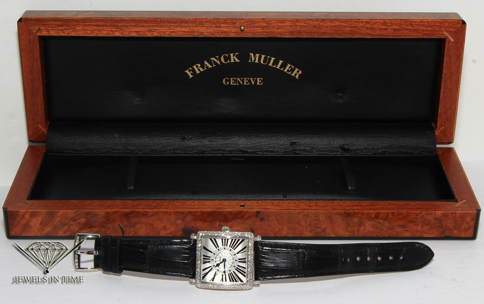 Franck Muller Master Square 18k White Gold Diamond Ladies 29mm Watch 6002 L QZ D