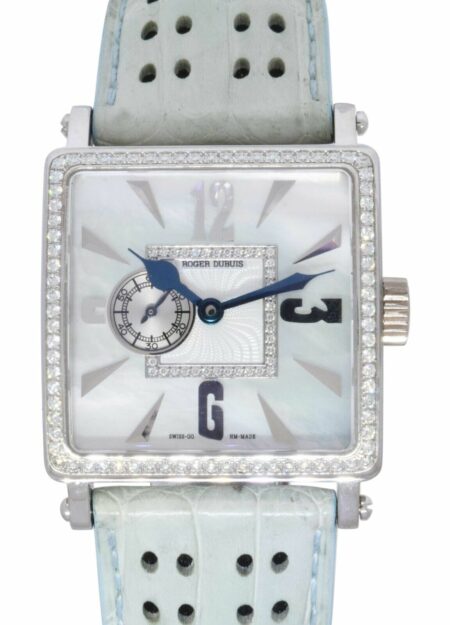 Roger Dubuis Golden Square 18k White Gold Ladies 34mm Limited Watch B/P G3498SD