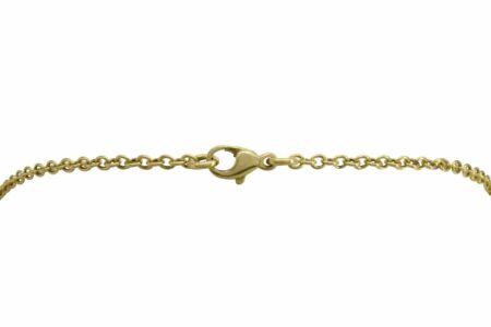 Ladies Dangle Charm Necklace 18K Yellow Gold 16.5