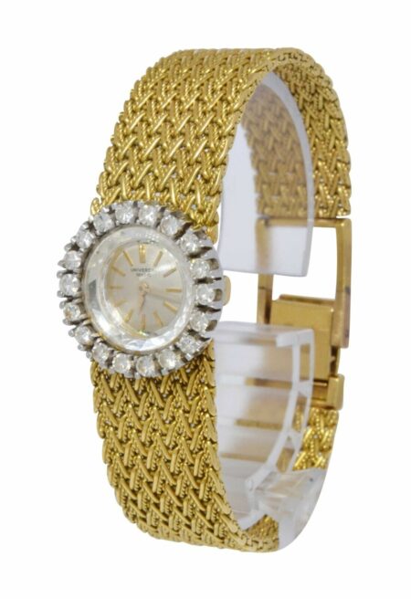 Universal Geneve Vintage 18k Yellow Gold Diamond Ladies 20mm Manual Dress Watch