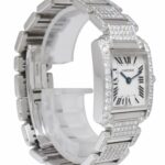 Cartier Tank Francaise Small 18k White Gold & Diamonds Ladies 20mm Watch 2403