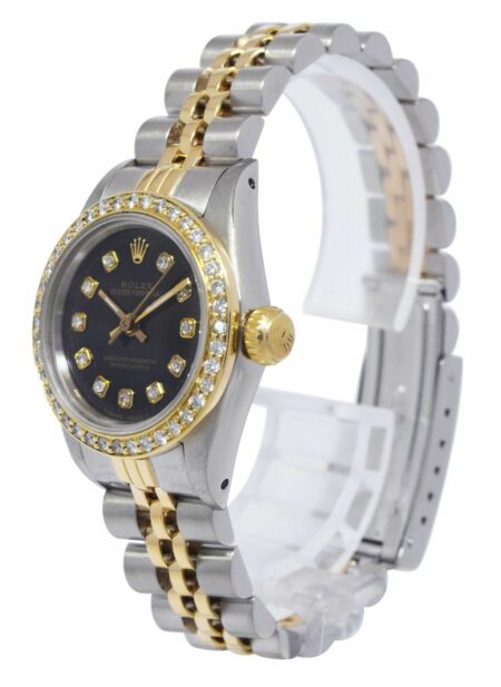 Rolex Oyster Perpetual 18k Yellow Gold/Steel Diamond Dial/Bezel 24mm Watch 67193