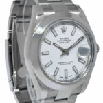 Rolex Datejust II Steel White Index Dial Mens Oyster 41mm Watch 12+ 116300
