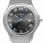 Cartier Panthere Cougar Steel Black Dial Ladies 33mm Quartz Watch 120000 R
