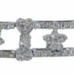 5.50 Ct Diamond 18k White Gold Flower Tennis Bracelet 7"