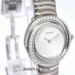 Cartier Trinity 18k WG Diamond Bezel Silver dial Ladies Quartz Watch 2444