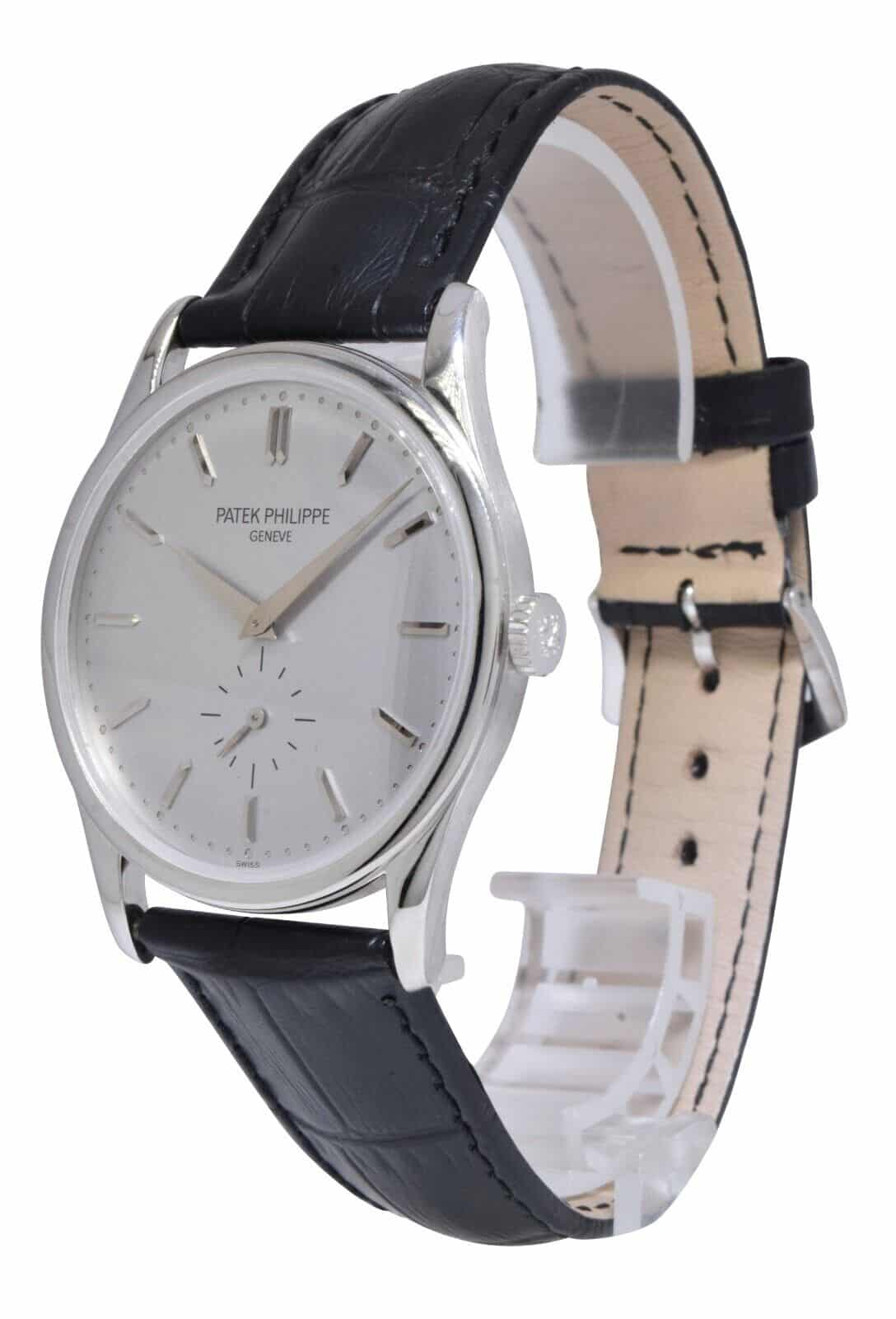 Patek Philippe 5196 Calatrava 18k White Gold Mens 37mm Manual Watch 5196G
