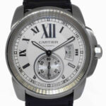 Cartier Calibre Steel Silver Dial 42mm Mens Automatic Watch W7100037 3389