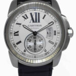 Cartier Calibre Steel Silver Dial 42mm Mens Automatic Watch W7100037 3389