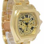 Cartier Roadster XL Chronograph 18k Yellow Gold Champagne Dial Mens Watch 2619