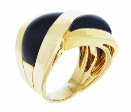 Ring Raima Contemporary Ladies 18k Gold & Onyx 7.5