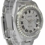 Rolex Datejust II Steel Pave Diamond Roman Dial & Bezel 41mm Oyster Watch 116300