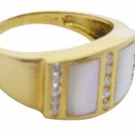 Ladies 18K Yellow Gold MOP and Diamond "Denior" Ring