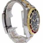 Rolex GMT-Master II 18k YG & Steel Black Dial w/Sapphires Mens 40mm Watch 116713