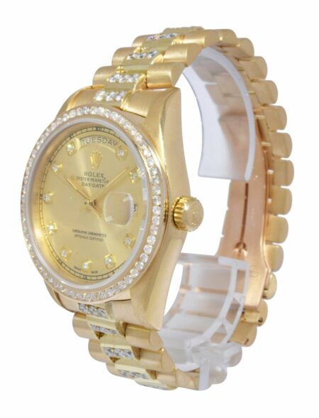 Rolex Day-Date President 18k Yellow Gold Diamond Dial/Bracelet/Bezel Watch 18038