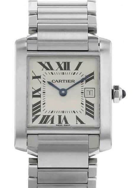 Cartier Tank Francaise Stainless Steel Quartz Ladies Midsize Watch 2465