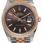 NEW Rolex Datejust 41 Chocolate Dial 18k Rose Gold Steel Watch B/P '22 126331
