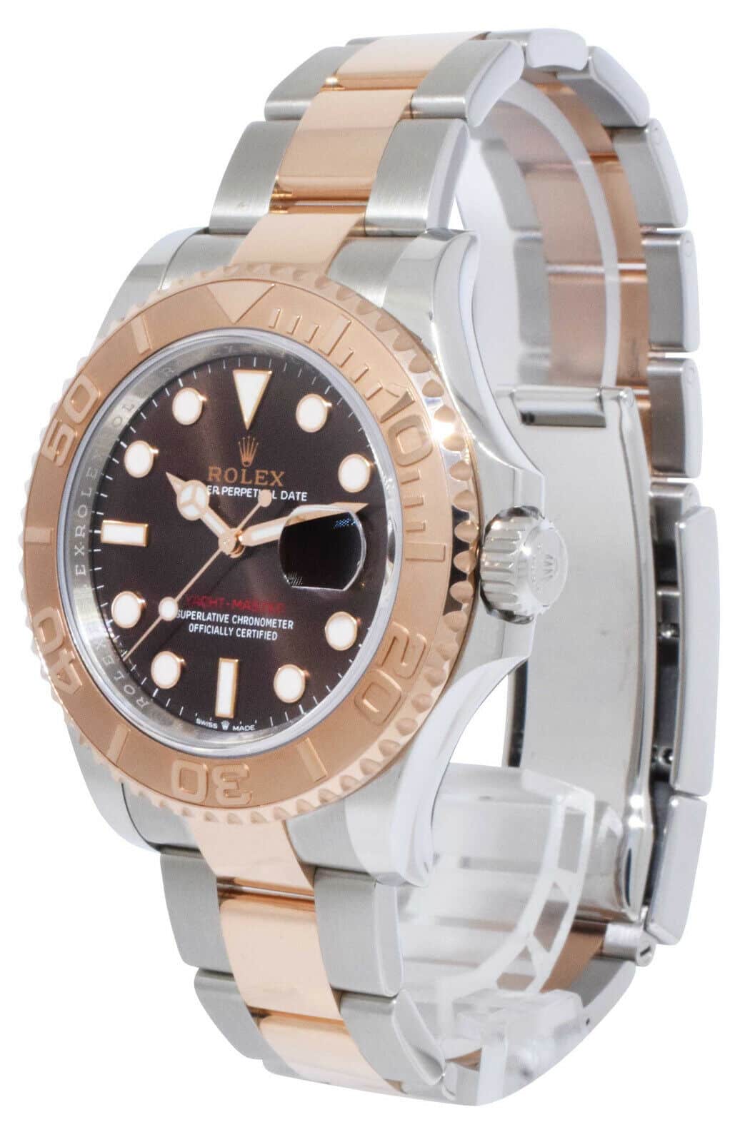 NOS Rolex Yacht-Master 40 18k Rose Gold/Steel Chocolate Watch B/P '22 126621