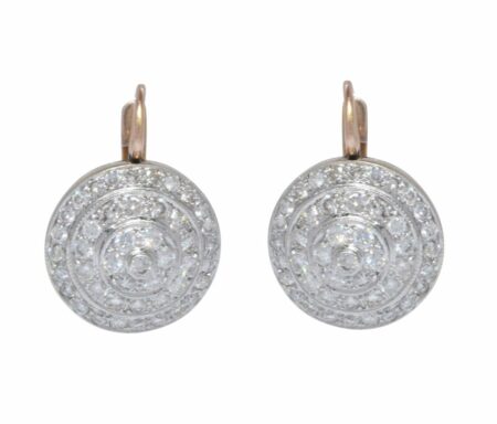 3.00 Carat Diamond Button Earrings in 14k White & Rose Gold