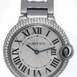 Cartier Ballon Bleu Steel & Diamond Ladies 36mm Quartz Watch 3284