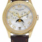 Patek Philippe Annual Calendar 18k Yellow Gold MOP Diamond 37mm Watch 4936J