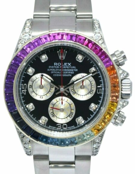Rolex Daytona Chronograph Steel Rainbow Diamond 40mm Watch P 116520