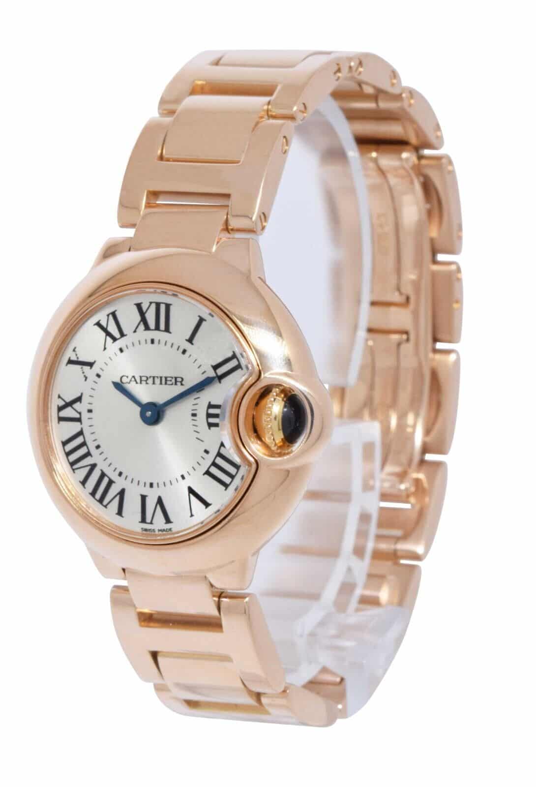 Cartier Ballon Bleu 28mm 18k Rose Gold Ladies Quartz Watch W69002Z2 3007