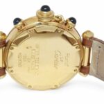 Cartier Pasha 35mm Chronograph 18K Yellow Gold Quartz Mens Wrist Watch 1353