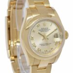 Rolex Datejust 18k Yellow Gold Champagne Dial Ladies 26mm Watch B/P Y 179168