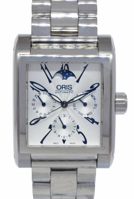 Oris Miles Davis Day Date Moon Steel 34mm Silver Automatic Watch 58175284061MB