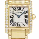 Cartier Tank Francaise Small 18k Yellow Gold Diamond Bezel Ladies Watch 2385