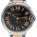 Cartier Ballon Bleu 42mm 18k RG/Steel Chocolate Dial Mens Automatic Watch 3001