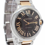 Cartier Ballon Bleu 42mm 18k RG/Steel Chocolate Dial Mens Automatic Watch 3001