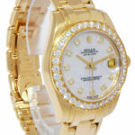 Rolex Datejust Pearlmaster 18k Yellow Gold MOP Diamond Ladies 34mm Watch 81298