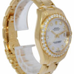 Rolex Datejust Pearlmaster 18k Yellow Gold MOP Diamond Ladies 34mm Watch 81298