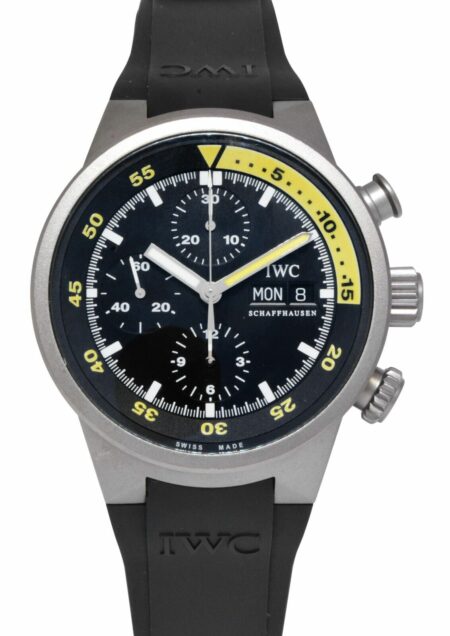 IWC Aquatimer Chronograph Titanium Black/Yellow Mens 42m Watch 3719 IW371918