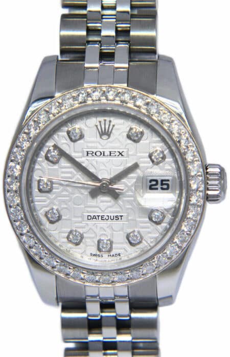 Rolex Datejust Steel & 18k Gold Jubilee Diamond Dial/Bezel Ladies Watch 179174