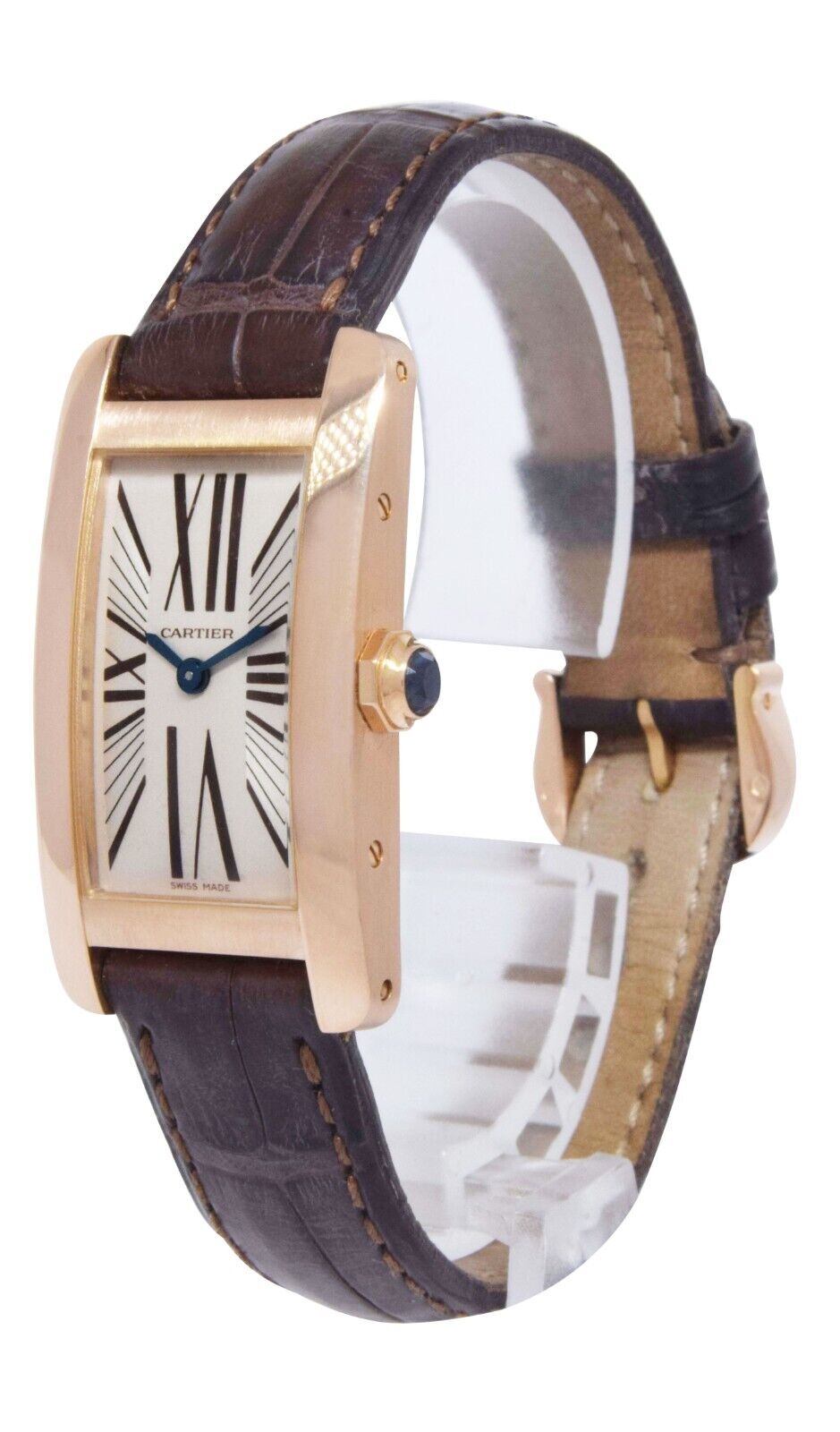 Cartier Tank Americaine Small 18k Rose Gold Ladies Quartz Watch W2607056 2503