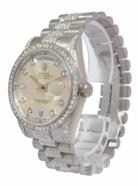 Rolex Day-Date President White Gold Diamond Dial/Bezel/Bracelet 36 Watch 118239