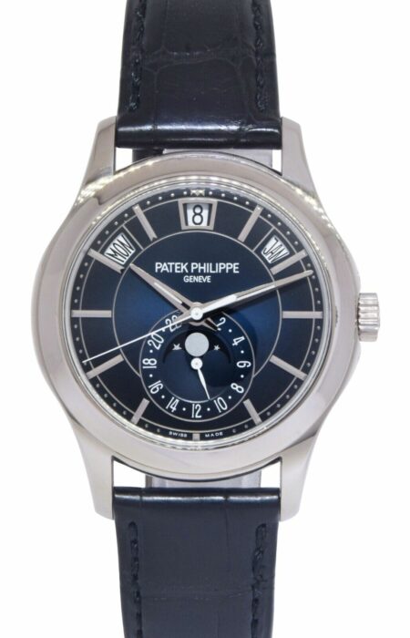 Patek Philippe Annual Calendar 5205 18k White Gold Blue Dial Watch B/P '22 5205G