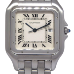 Cartier Panthere Jumbo Stainless Steel Silver Roman Dial Quartz Watch 1300