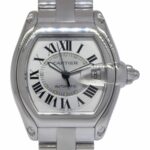 Cartier Roadster Stainless Steel Silver Roman Dial Mens Automatic Watch 2510