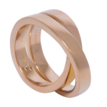 Cartier Nouvelle Vague 18k Rose Gold Crossover Band Ring Size 51