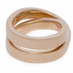 Cartier Nouvelle Vague 18k Rose Gold Crossover Band Ring Size 51