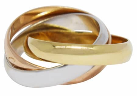 Cartier Trinity Classic 18k White Yellow & Rose Gold Ring Size 49 B4052749