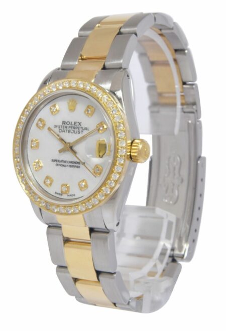 Rolex Datejust 18k Yellow Gold/Steel MOP Diamond Dial/Bezel 31mm Watch '87 68273