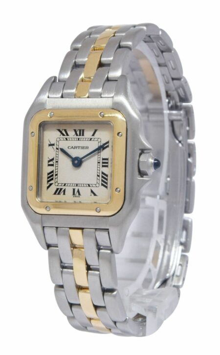 Cartier Panthere Small 1 Row 18k Yellow Gold/Steel Ladies 22mm Watch 1057917