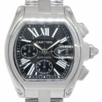 Cartier Roadster XL Chronograph Steel Black Dial Mens Automatic Watch 2618
