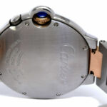 Cartier Ballon Bleu 38.5mm 18k Rose Gold & Steel GMT Date Mens Quartz Watch 3194